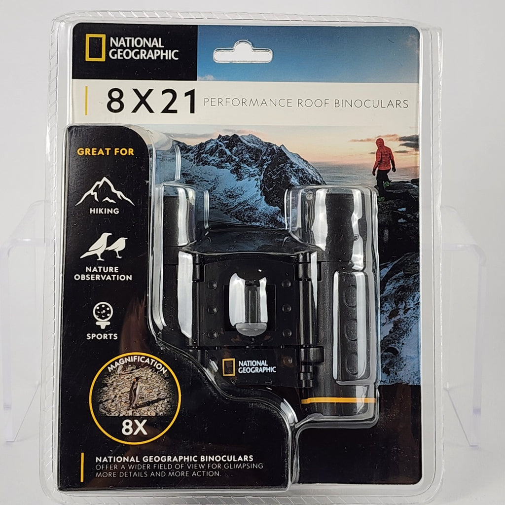National Geographic - 8x21 Foldable Roof-Prism Binoculars - Black