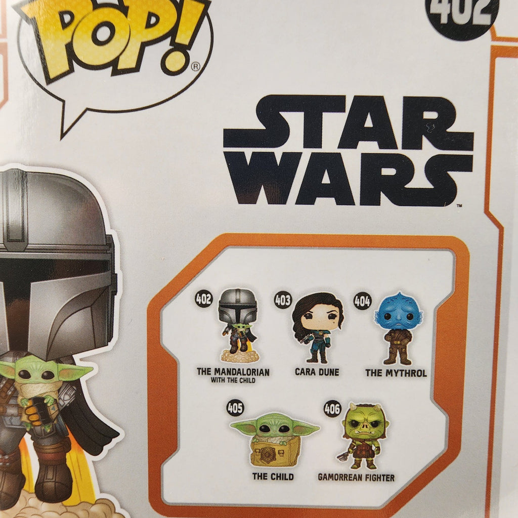 Funko Pop! Star Wars #402 Mandalorian Flying w/ The Child (Grogu) New