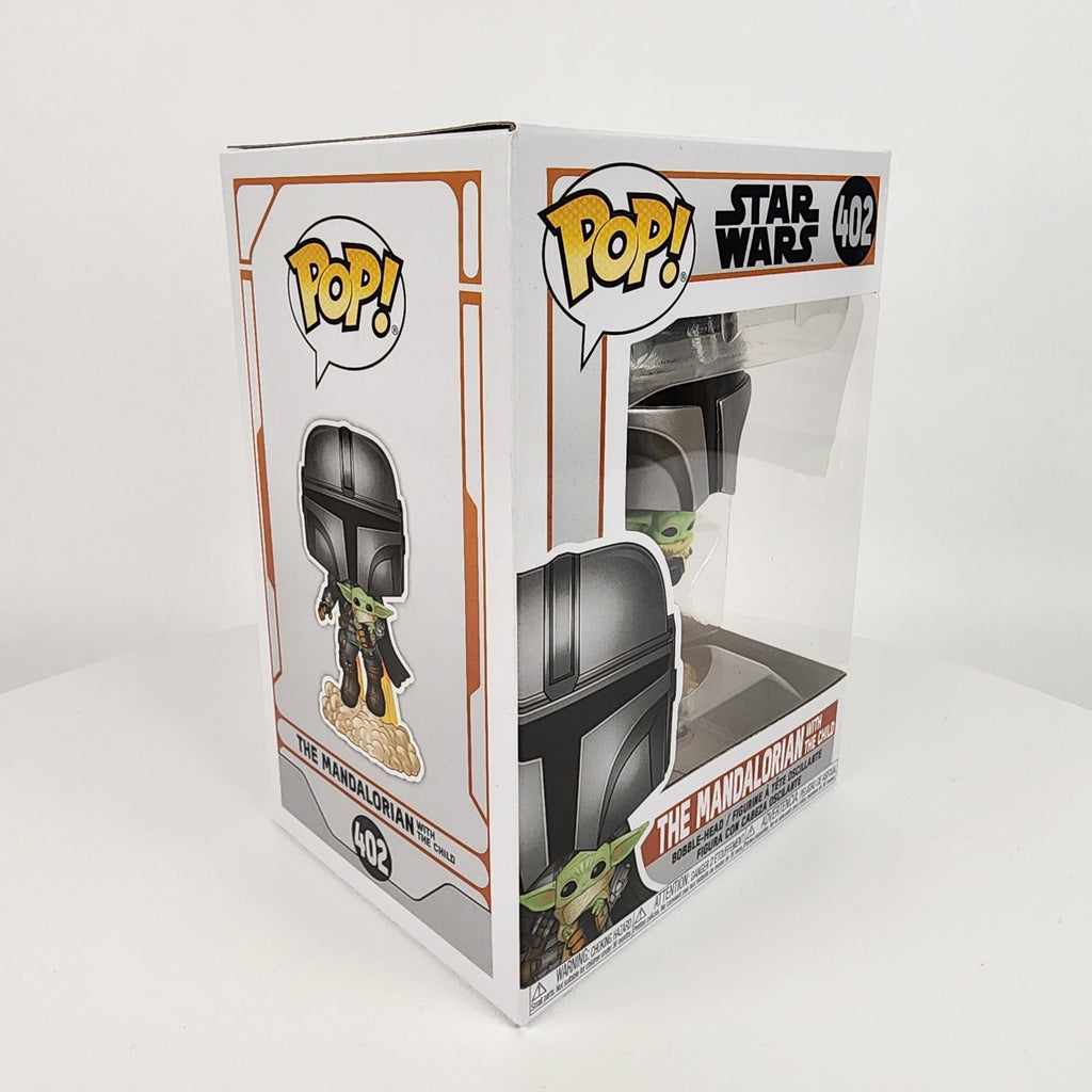 Funko Pop! Star Wars #402 Mandalorian Flying w/ The Child (Grogu) New