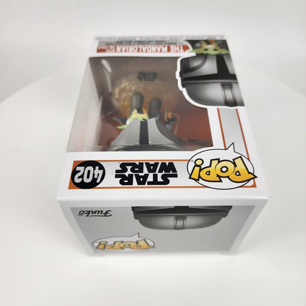Funko Pop! Star Wars #402 Mandalorian Flying w/ The Child (Grogu) New