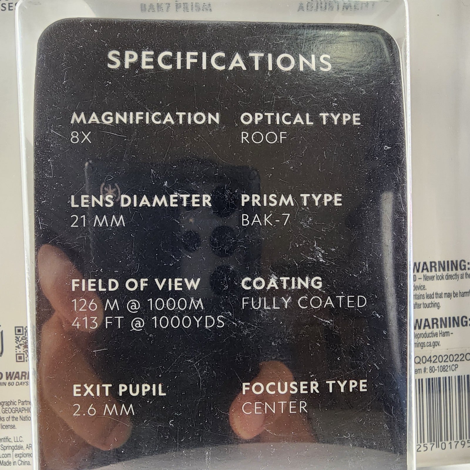 National Geographic - 8x21 Foldable Roof-Prism Binoculars - Black