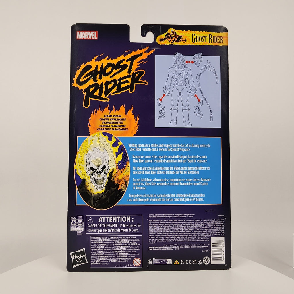 Hasbro Marvel Legends Ghost Rider Retro Card 6" Figure F3450 Flame Chain New
