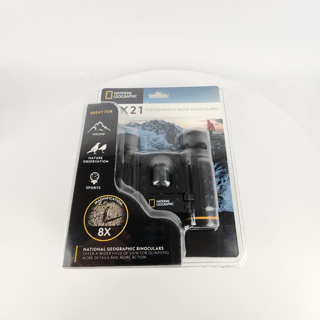 National Geographic - 8x21 Foldable Roof-Prism Binoculars - Black