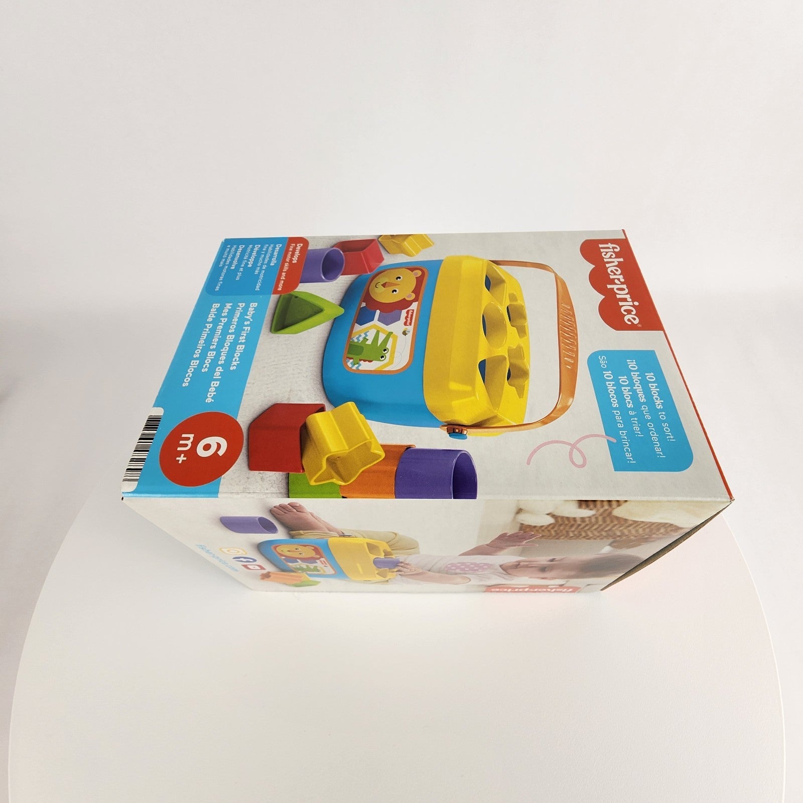 Fisher-Price Stacking Toy Baby's First Blocks Set of 10 Shapes for Sorting Play 
