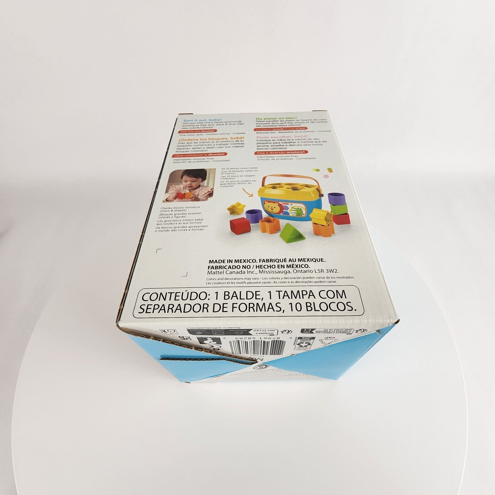 Fisher-Price Stacking Toy Baby's First Blocks Set of 10 Shapes for Sorting Play 