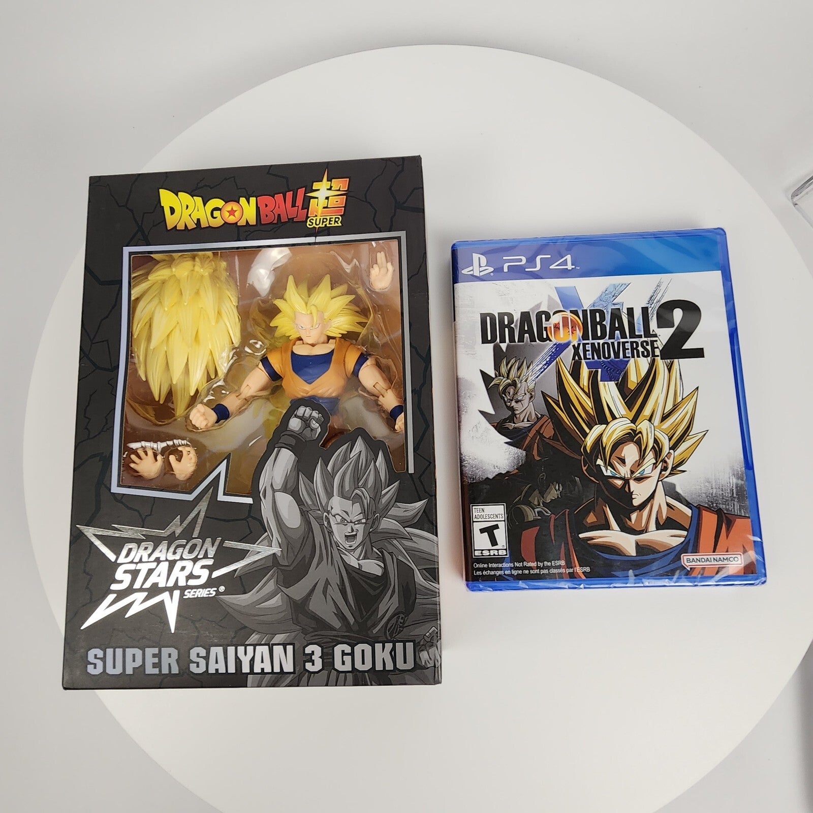 Bandai Dragon Stars SS3 Goku Figure + Dragon Ball Xenoverse 2 PS4 Game - New!
