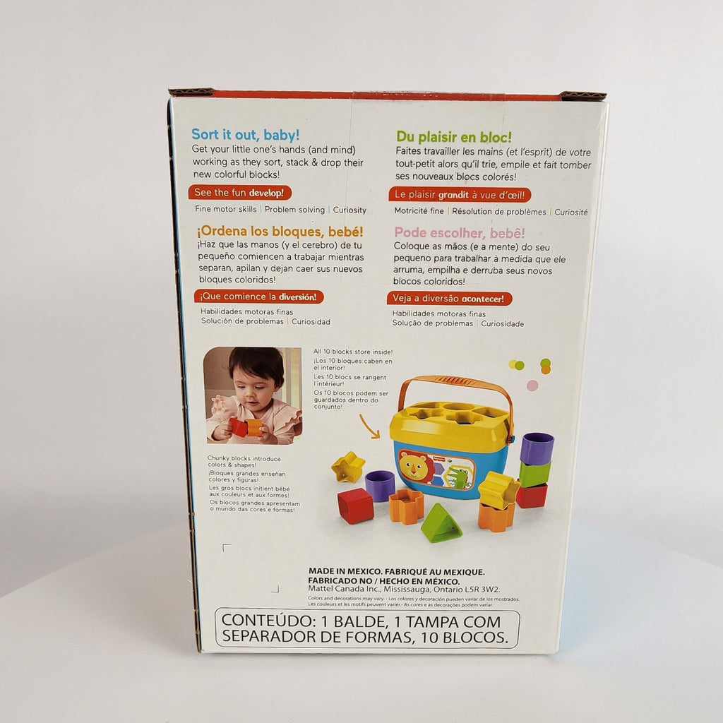 Fisher-Price Stacking Toy Baby's First Blocks Set of 10 Shapes for Sorting Play 