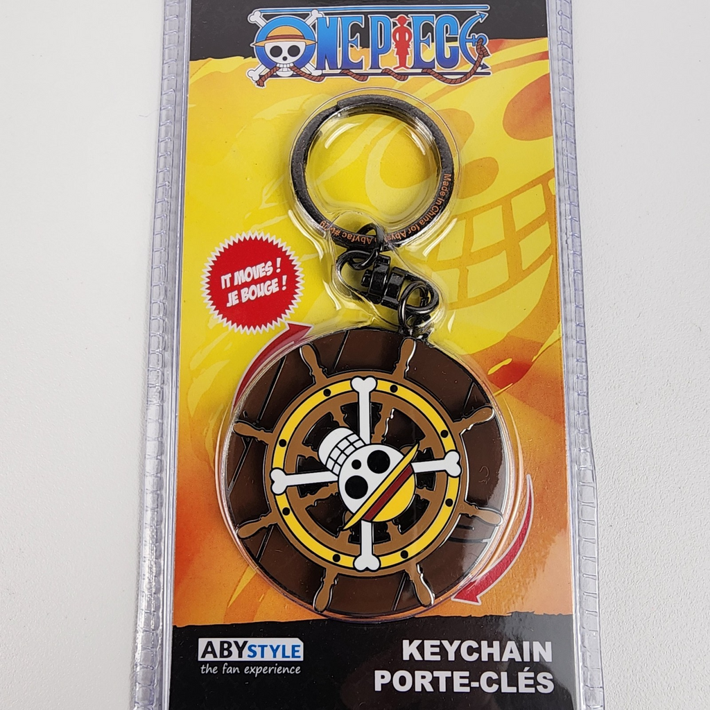 ABYstyle One Piece Thousand Sunny's Helm Spinning Moving Keychain NEW