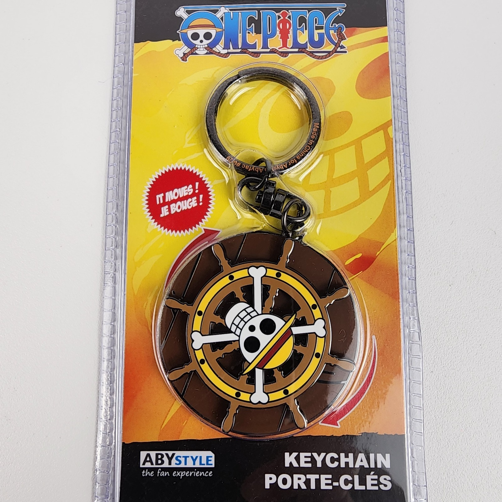 ABYstyle One Piece Thousand Sunny's Helm Spinning Moving Keychain NEW