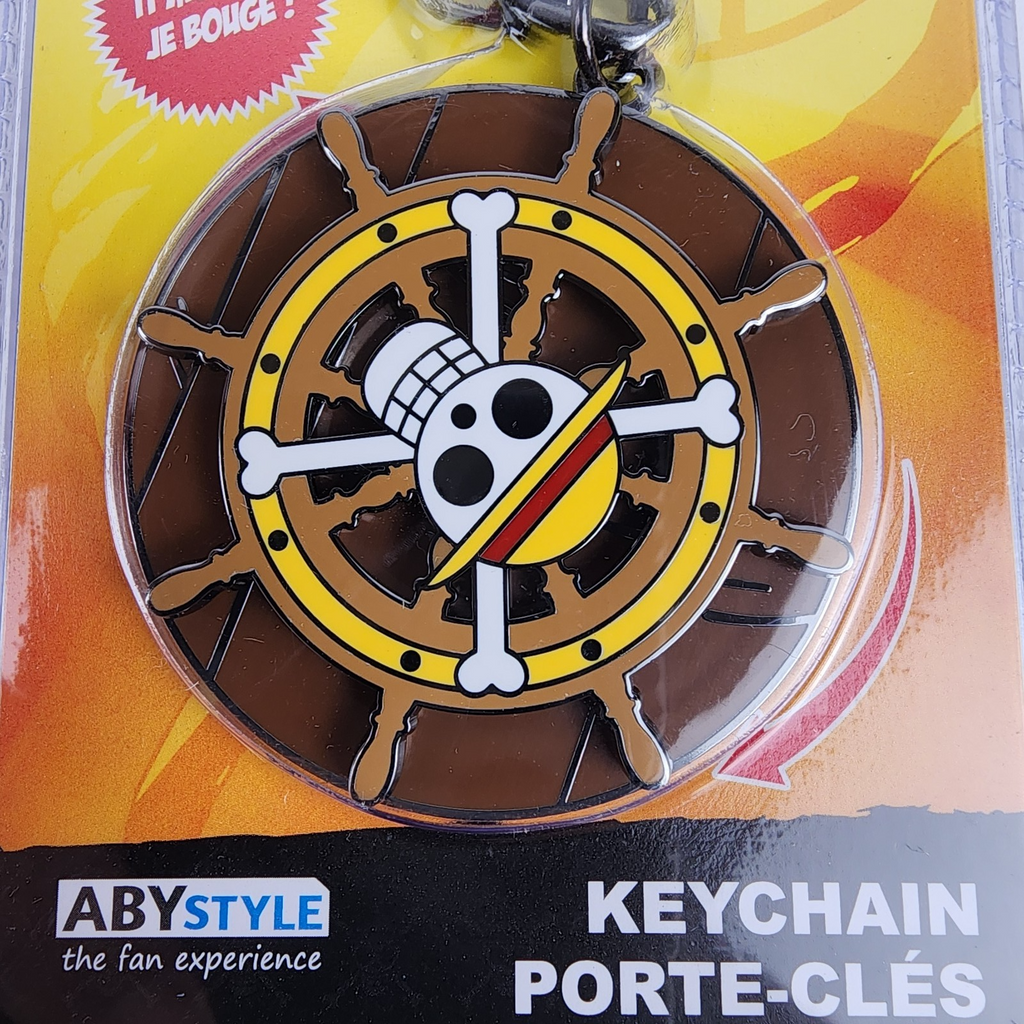ABYstyle One Piece Thousand Sunny's Helm Spinning Moving Keychain NEW