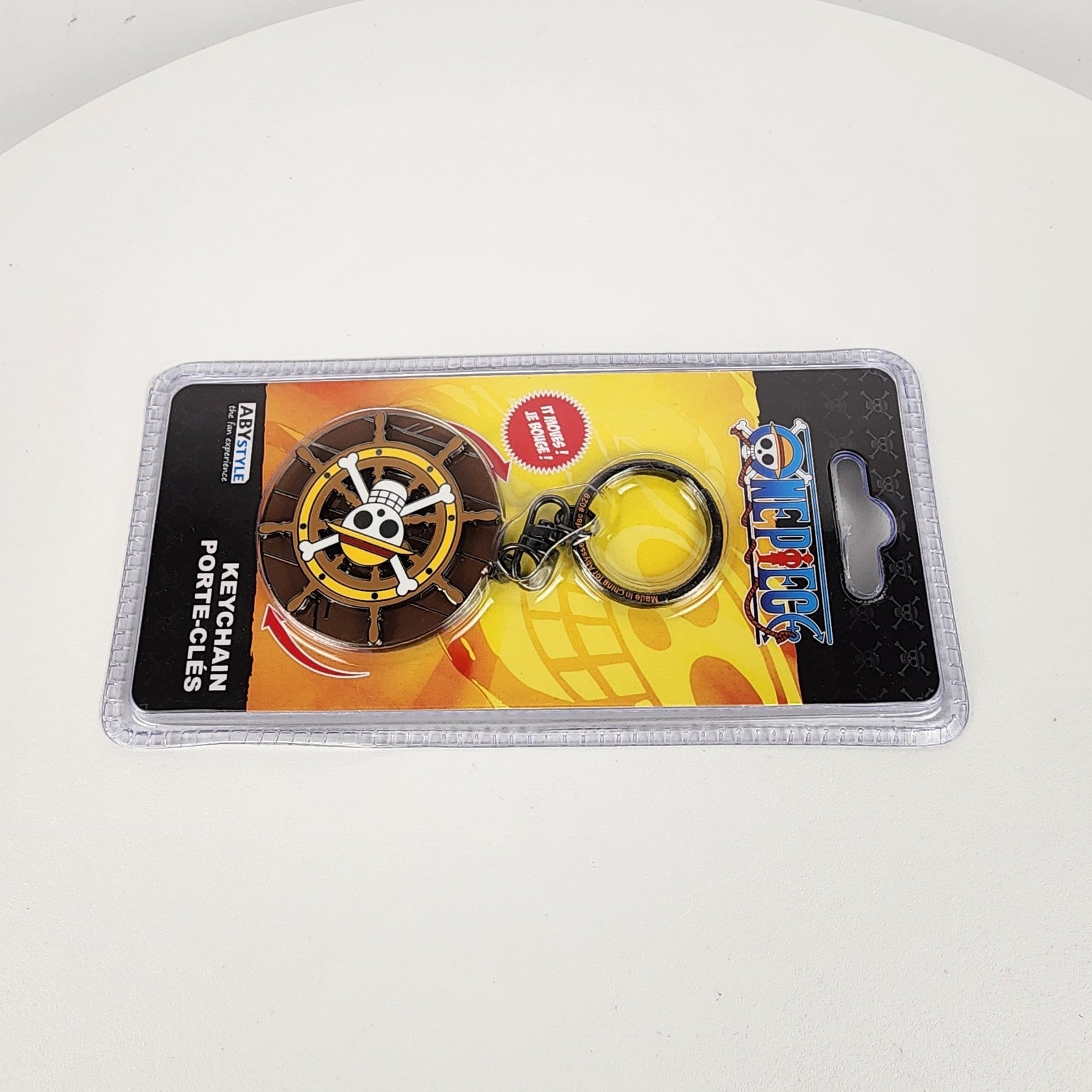 ABYstyle One Piece Thousand Sunny's Helm Spinning Moving Keychain NEW