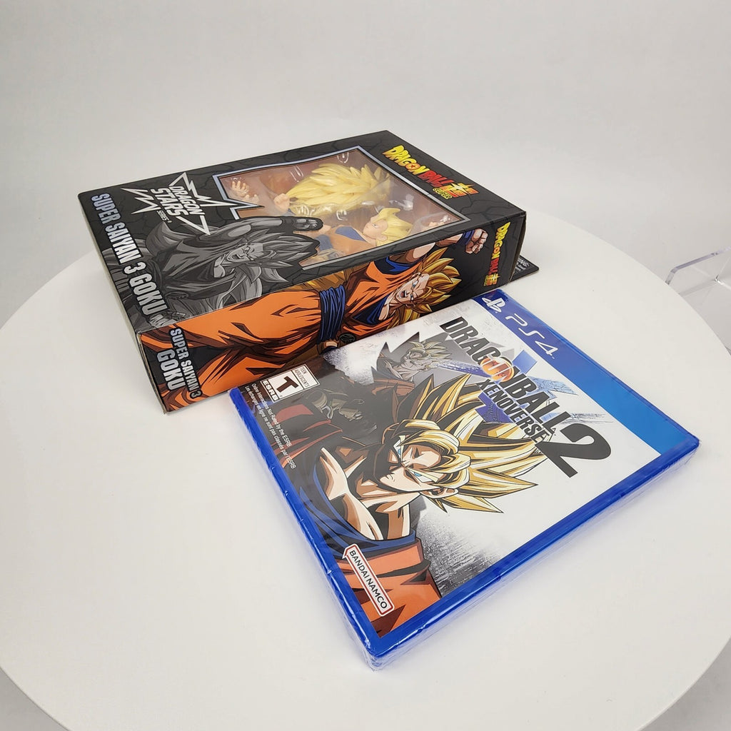 Bandai Dragon Stars SS3 Goku Figure + Dragon Ball Xenoverse 2 PS4 Game - New!